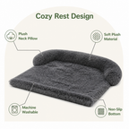 DogBedHouse Plush Neck Pillow Pet Sofa Bed (Removable Cover)