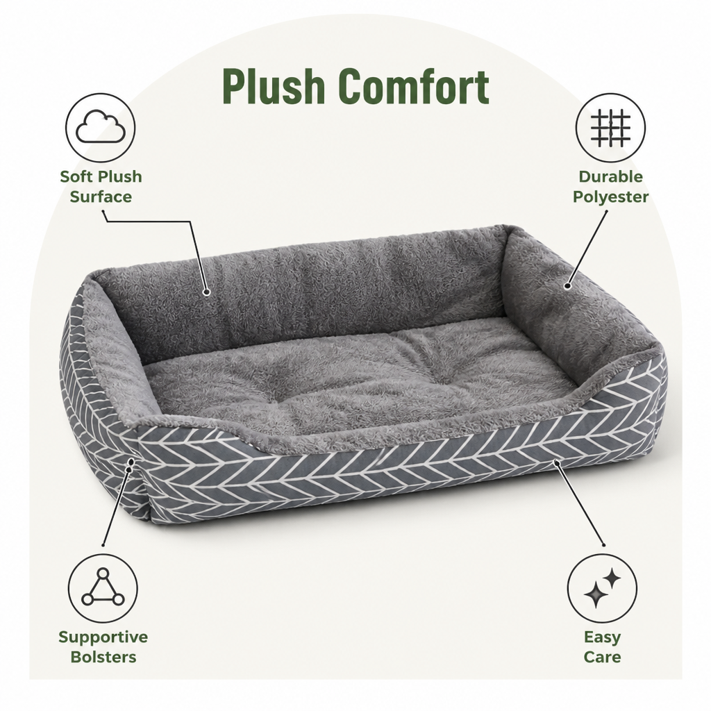 DogBedHouse Plush Polyester Winter Warm Dog Bed (Multiple Sizes)