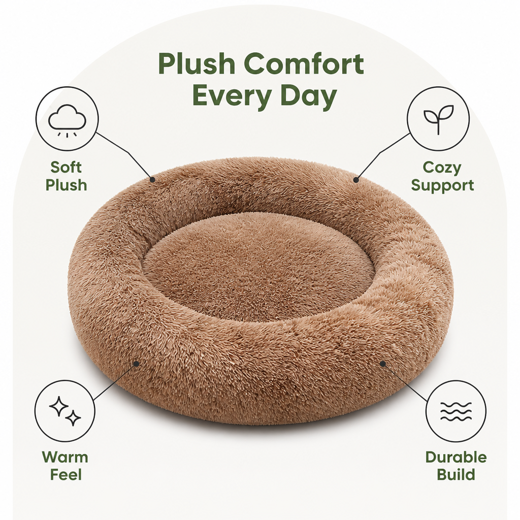 DogBedHouse Plush Donut Bolster Bed