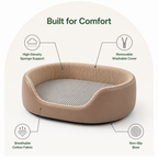 DogBedHouse Orthopedic High-Density Sponge Dog Bed (Removable Washable Cover)