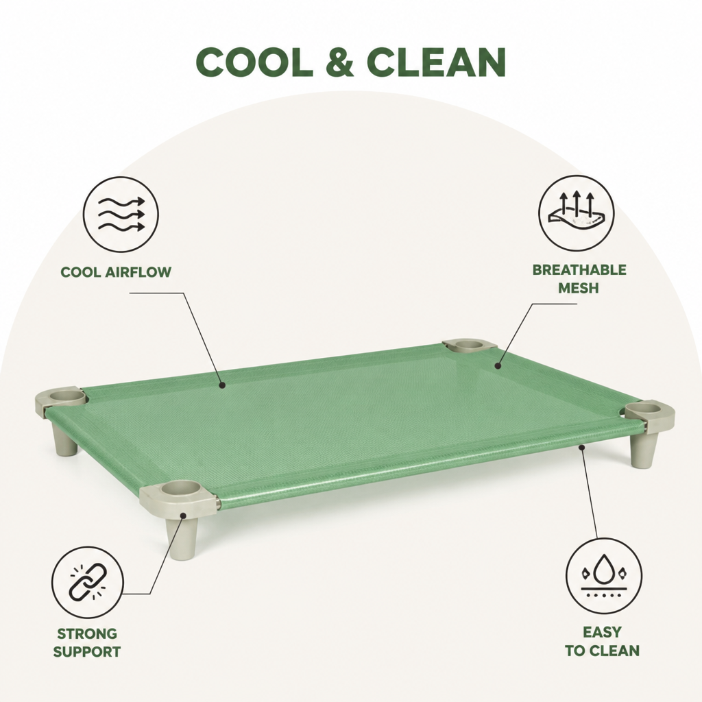 DogBedHouse Elevated Cooling Breathable Mesh Dog Bed (Stainless Steel Frame)