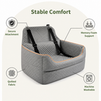 DogBedHouse Memory Foam & Washable Cover Car Booster Seat