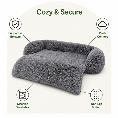 DogBedHouse All-Season Fluffy Washable Sofa Bed (Non-Slip Bottom)