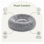 DogBedHouse Plush Long-Pile Tie-Dye Round Dog Bed