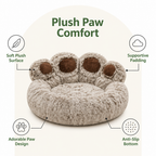 DogBedHouse Plush & Non-Slip Bear Paw Pet Bed