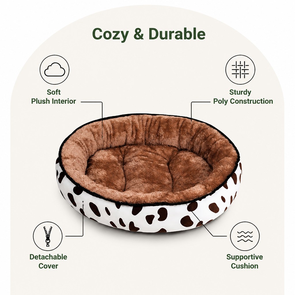 DogBedHouse Cozy Plush Polyester & Detachable Cover Pet Bed