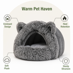 DogBedHouse Warmth-Retaining Polyester Hooded Pet Nest