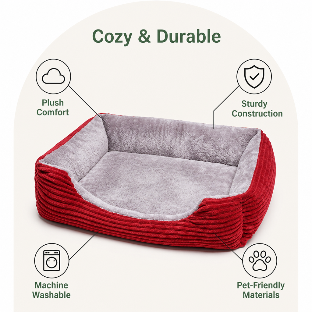 DogBedHouse Cozy All-Season Corduroy Dog Bed (Multiple Sizes)