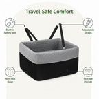 DogBedHouse Non-Slip Memory Foam & Adjustable Straps Booster Seat (Removable Cover)
