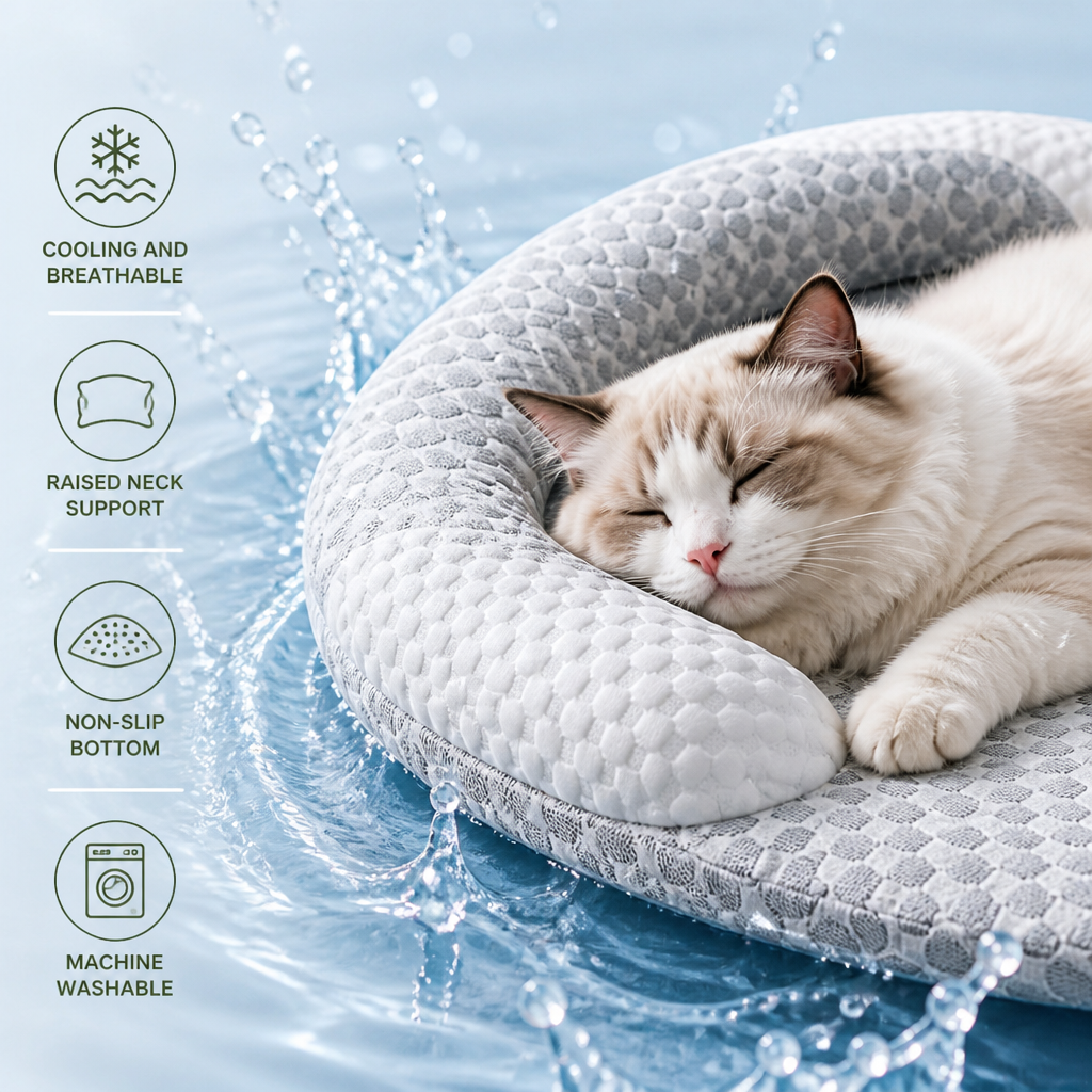 DogBedHouse Cooling Breathable Raised-Neck Dog Bed (Washable)
