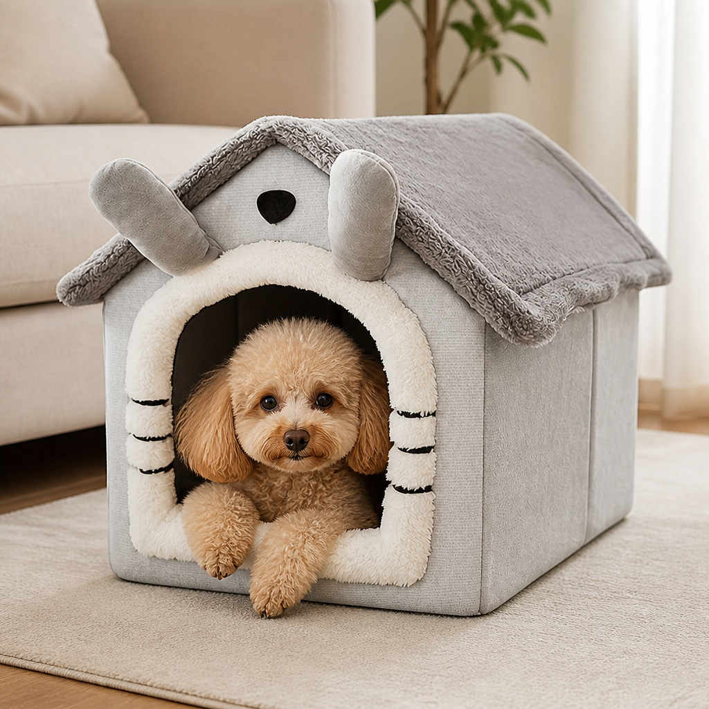 DogBedHouse Warm Insulated & Washable Cave Bed (Detachable Cover)