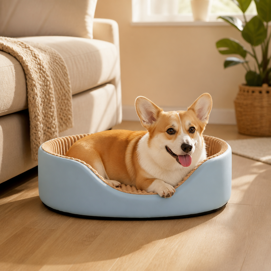 DogBedHouse Orthopedic High-Density Sponge Dog Bed (Removable Washable Cover)