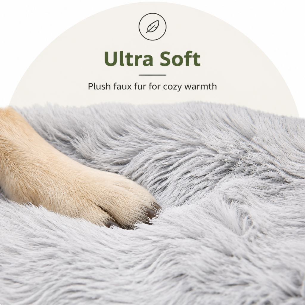 DogBedHouse Thick Fleece Lined & Washable Pet Mat (Removable Cover)