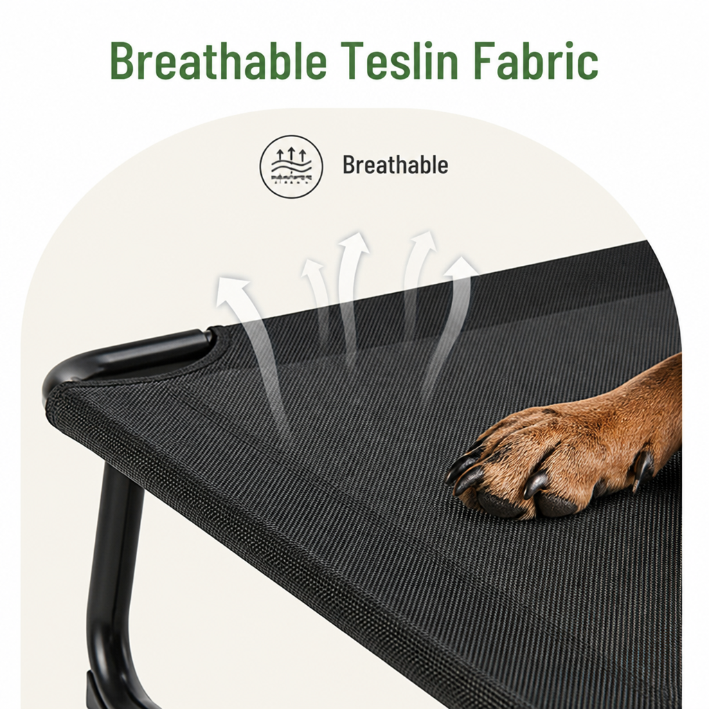 DogBedHouse Elevated Iron Frame & Breathable Dog Bed (No Filler)