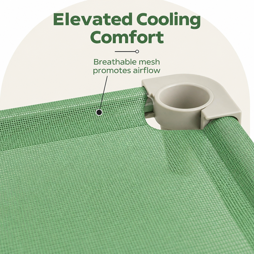 DogBedHouse Elevated Cooling Breathable Mesh Dog Bed (Stainless Steel Frame)