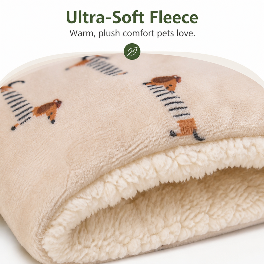 DogBedHouse Double-Sided Fleece & Machine Washable Dog Bed