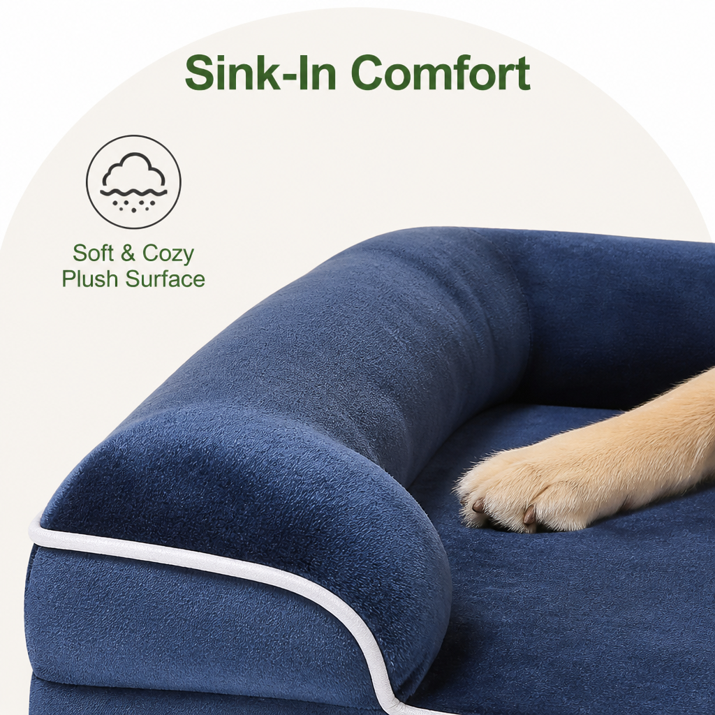 DogBedHouse Orthopedic Support Foam & Anti-Skid Bottom Dog Bed (Detachable Cover)
