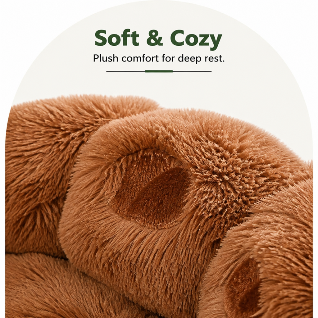 DogBedHouse Bear Paw Plush & Non-Slip Dog Bed