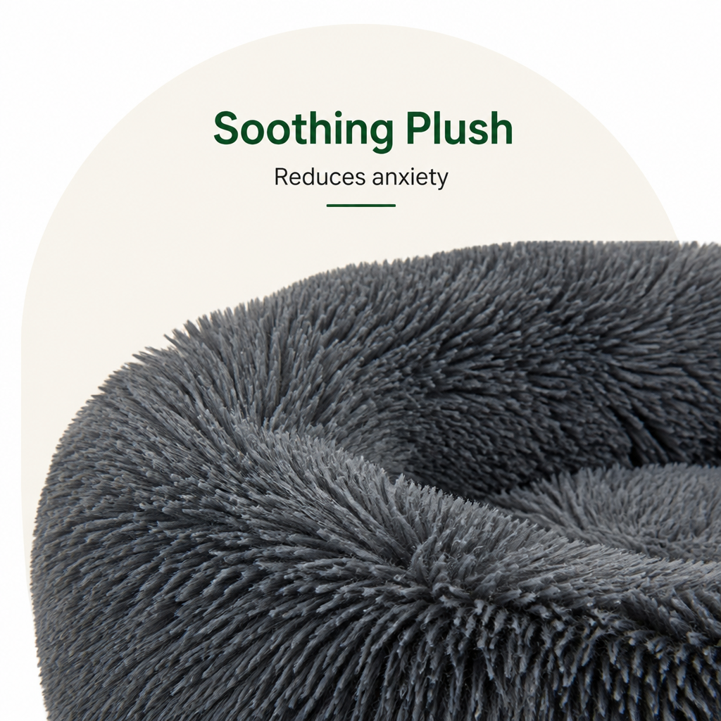 DogBedHouse Calming Plush Donut Dog Bed