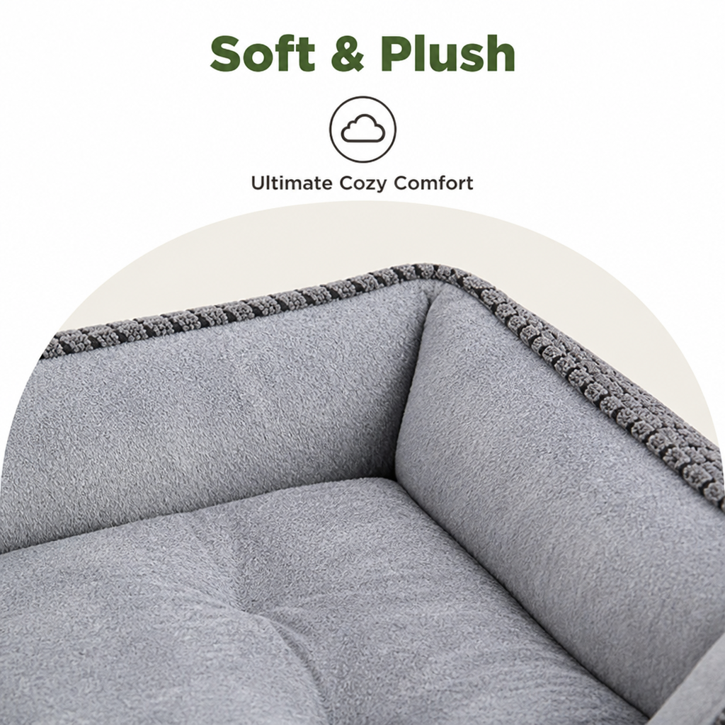 DogBedHouse Flannel & Machine Washable Non-Slip Dog Bed