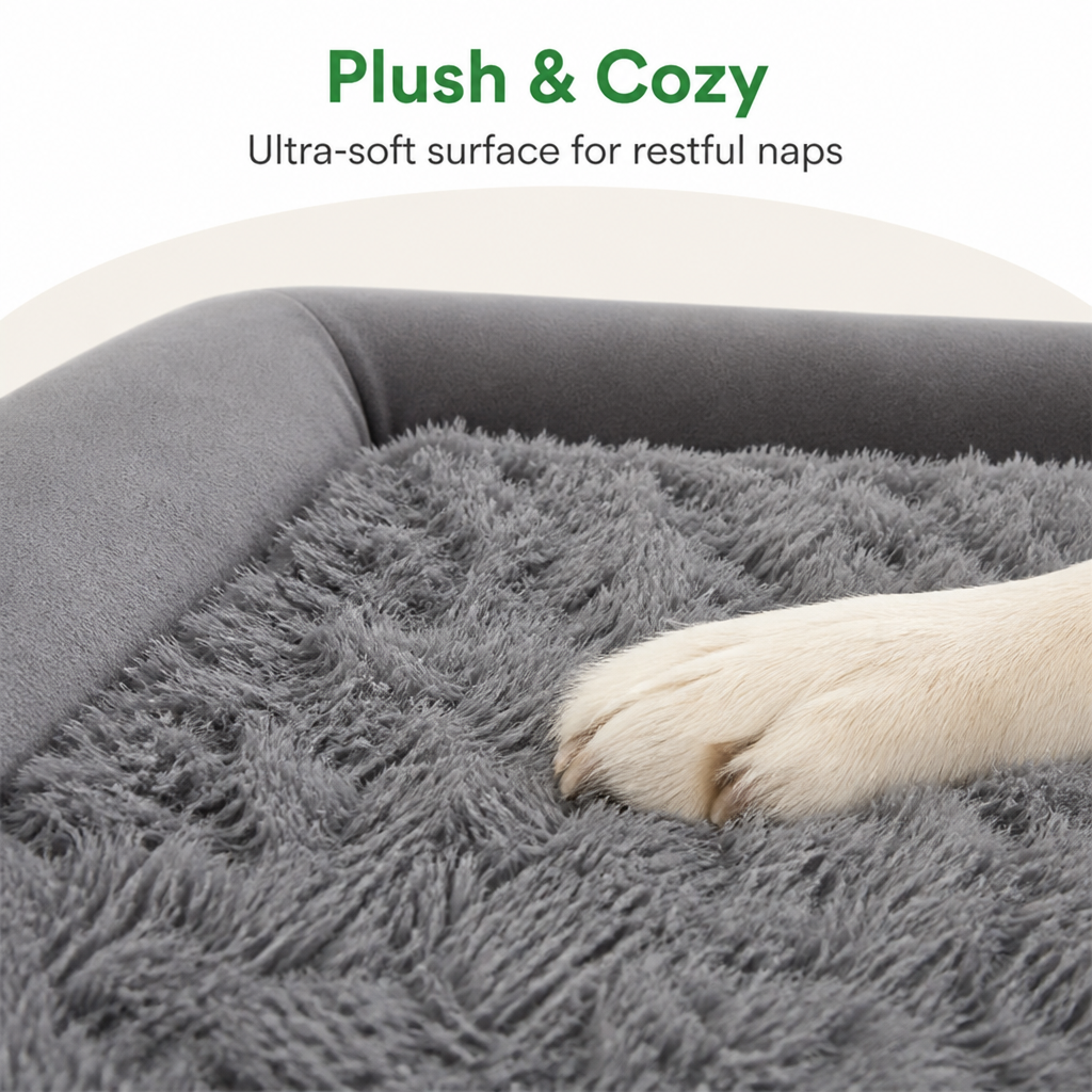 DogBedHouse Orthopedic Memory Foam & Non-Slip Dog Bed (Removable Cover)