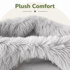 DogBedHouse Semi-Enclosed Plush Cat Bed (Removable Non-Slip Base)