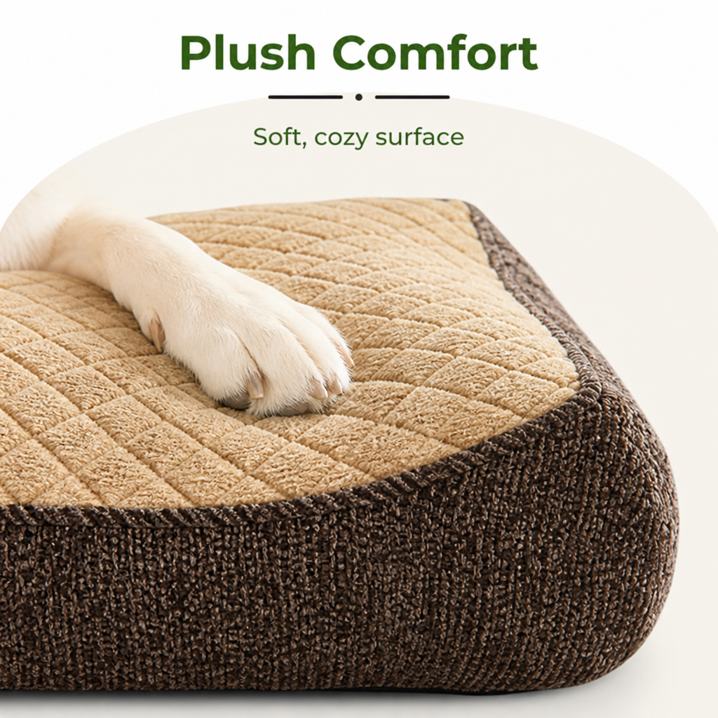 DogBedHouse Orthopedic Memory Foam Dog Bed (Machine-Washable Cover)