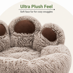 DogBedHouse Plush & Non-Slip Bear Paw Pet Bed