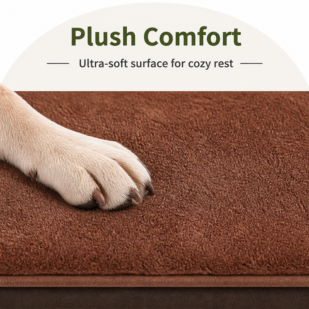 DogBedHouse Orthopedic Memory Foam & Non-Slip Dog Bed (Removable Cover)