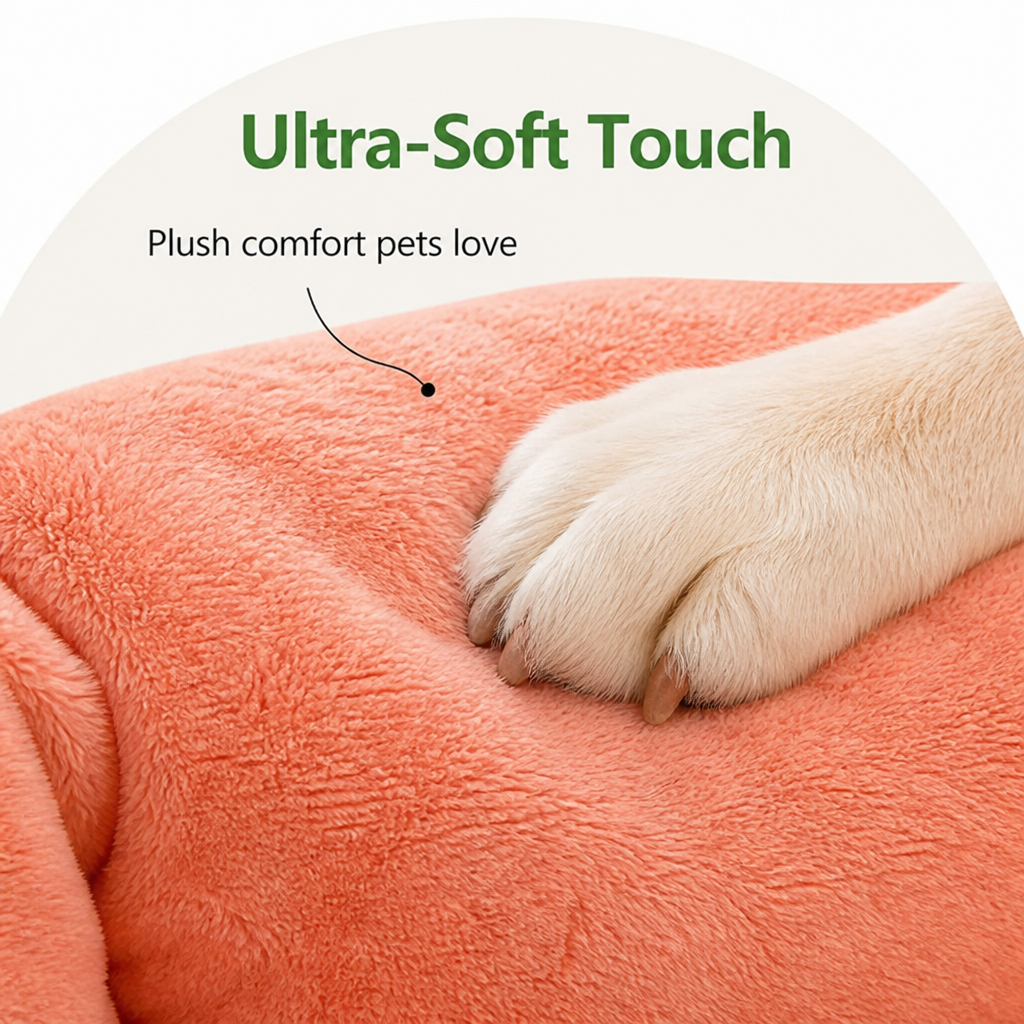 DogBedHouse Cozy Winter Washable Dog Bed (Anti-Slip Base)