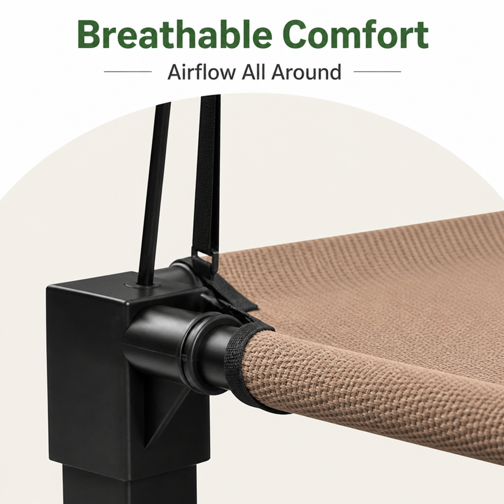 DogBedHouse Elevated Cooling & Portable Dog Cot (Removable Canopy)