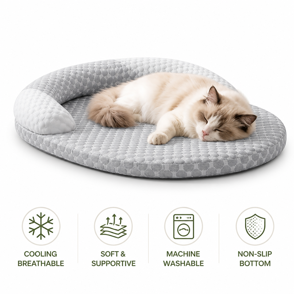 DogBedHouse Cooling Breathable Raised-Neck Dog Bed (Washable)