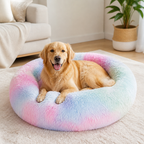 DogBedHouse Calming Plush Donut Dog Bed