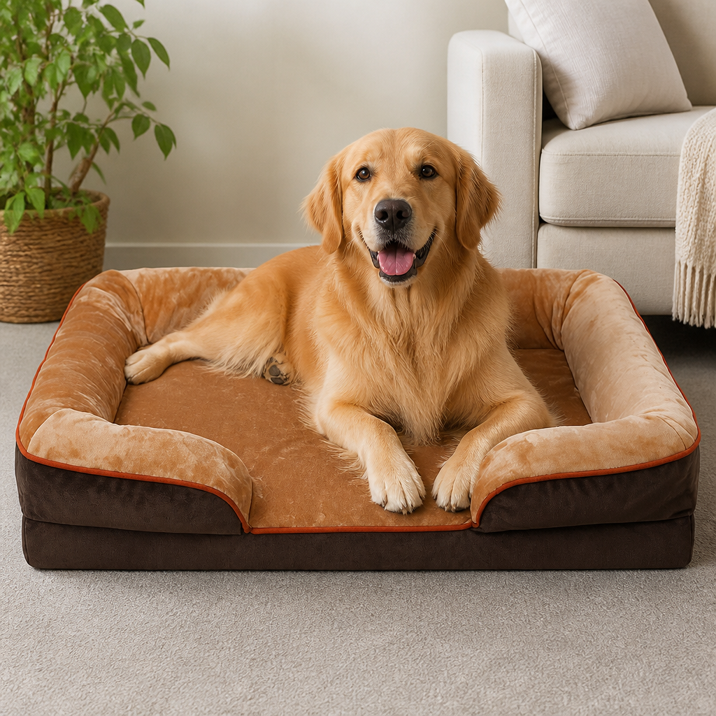 DogBedHouse Orthopedic Support Foam & Anti-Skid Bottom Dog Bed (Detachable Cover)