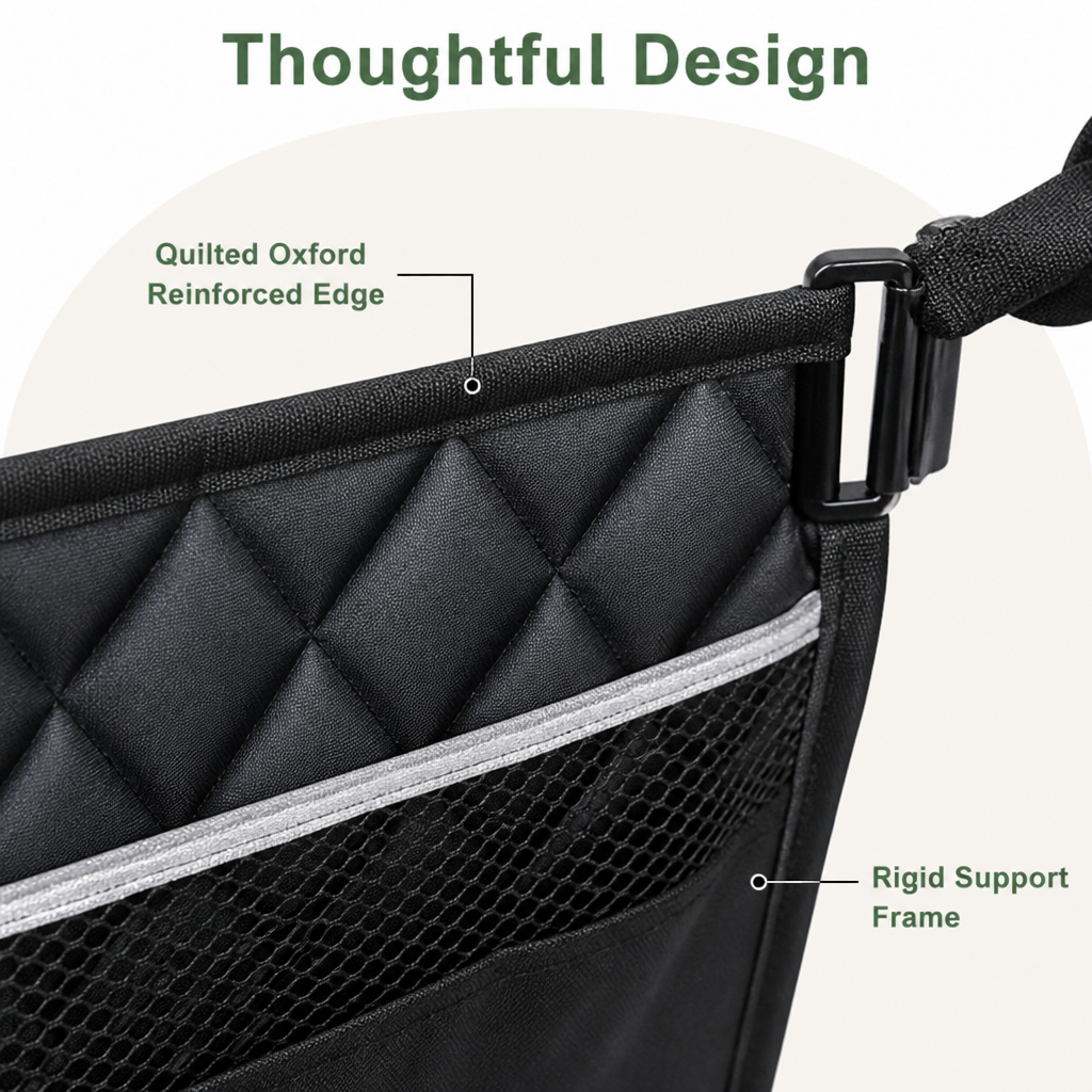DogBedHouse Oxford Fabric & Machine-Washable Car Seat Extender (Storage Pocket)