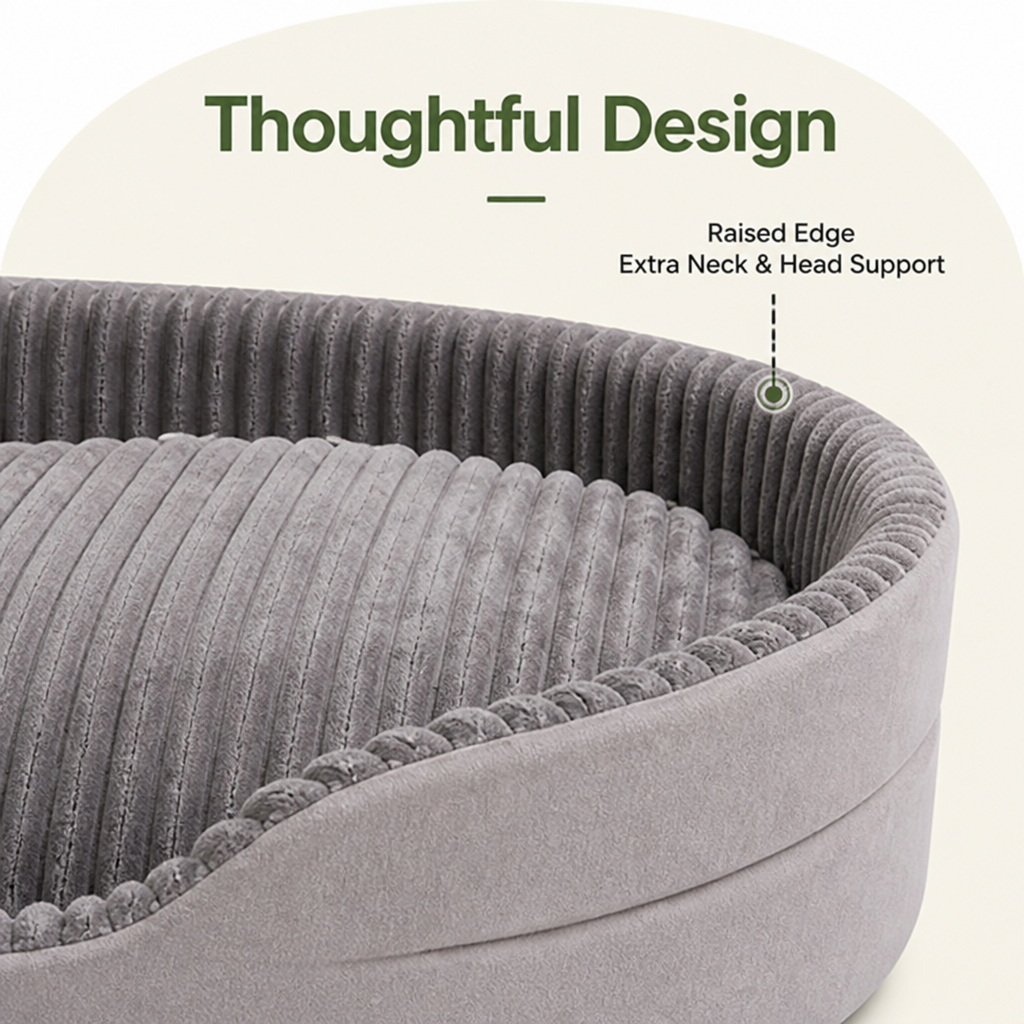 DogBedHouse Thickened Orthopedic & Breathable Plush Dog Bed (Removable Cover)