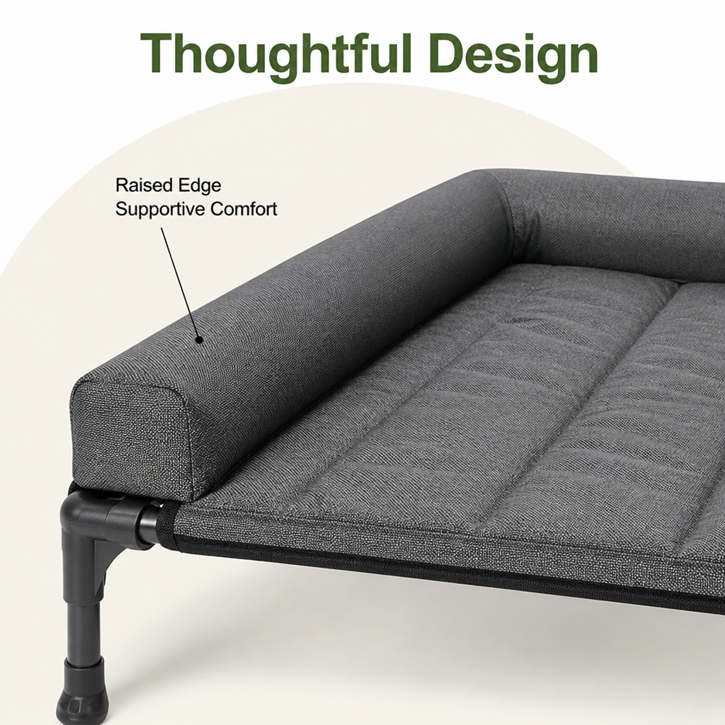 DogBedHouse Elevated Cooling Mesh Dog Bed (Removable Pillow-Top)