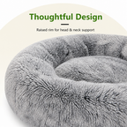DogBedHouse Plush Long-Pile Tie-Dye Round Dog Bed