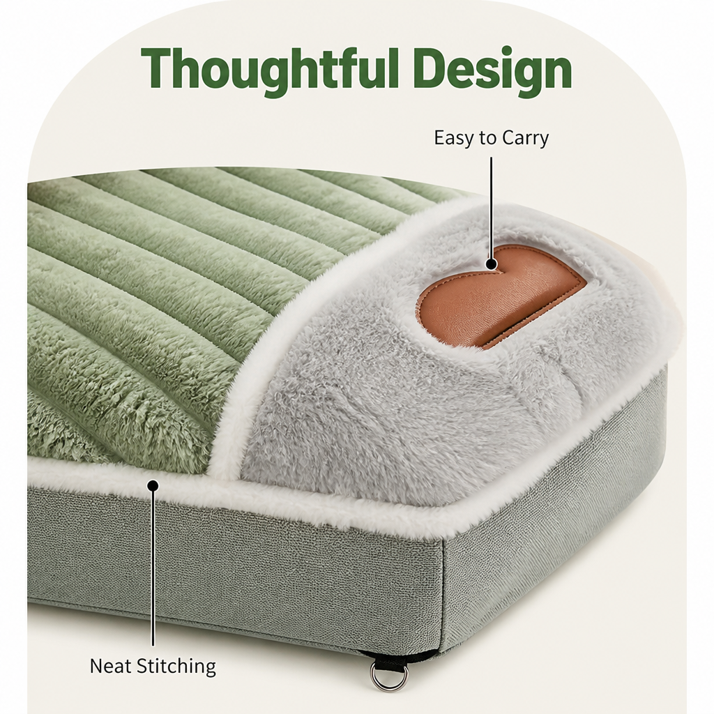 DogBedHouse Four-Season Plush & Washable Dog Sleeping Mat (Removable Floor Mat)