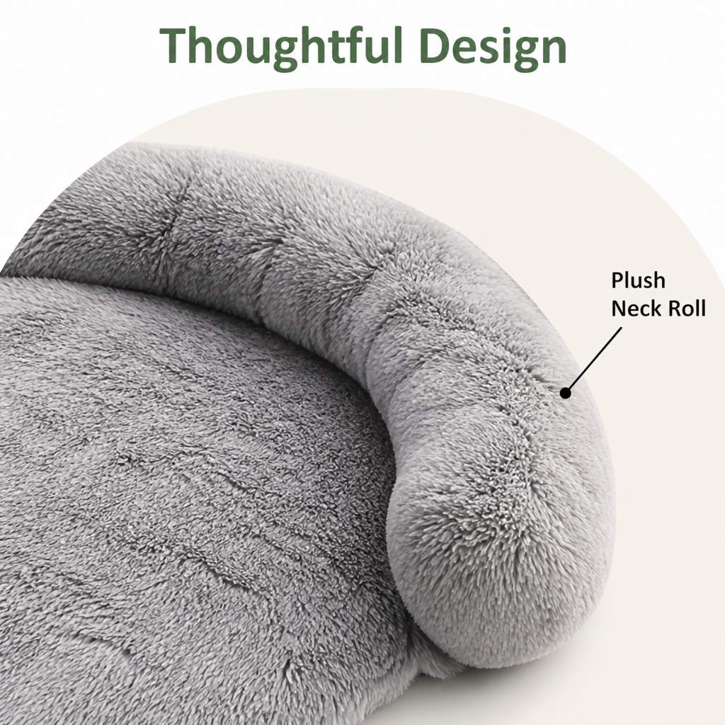 DogBedHouse Plush Neck Pillow Pet Sofa Bed (Removable Cover)