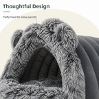 DogBedHouse Warmth-Retaining Polyester Hooded Pet Nest