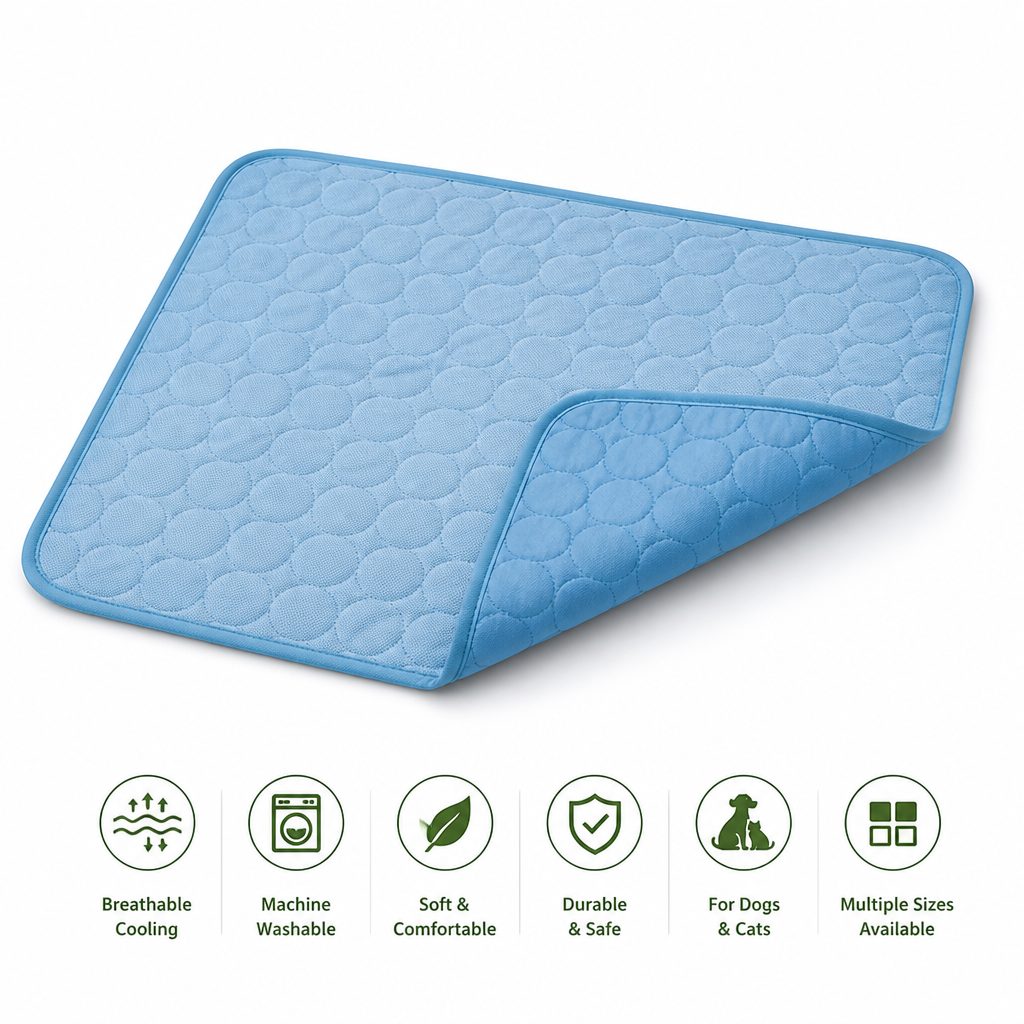 DogBedHouse Breathable Polyester Cooling Mat (Washable Cover)