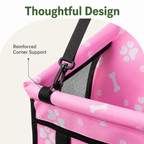 DogBedHouse Elevated Washable Car Booster Seat (Safety Leash & Adjustable Straps)