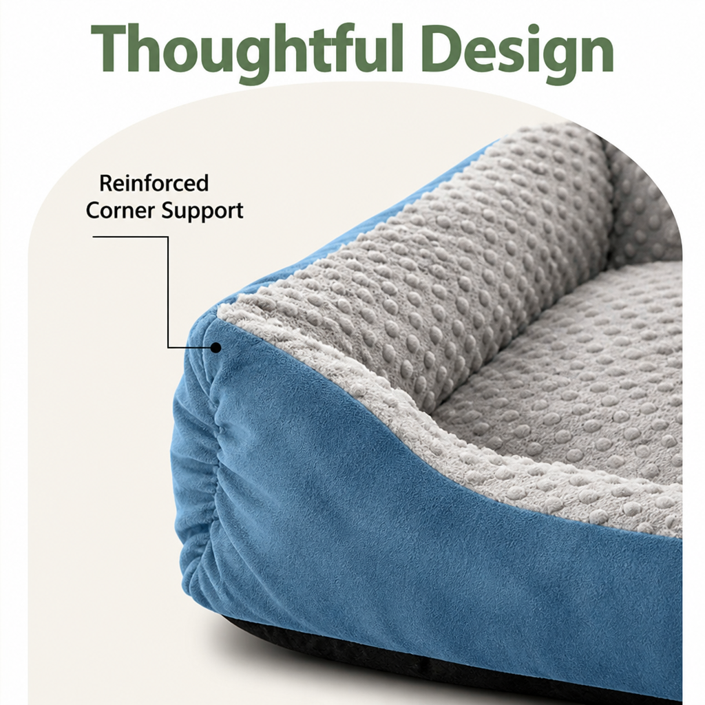 DogBedHouse High-Back Extra Thick Plush Pet Sofa Bed (Washable Cover)