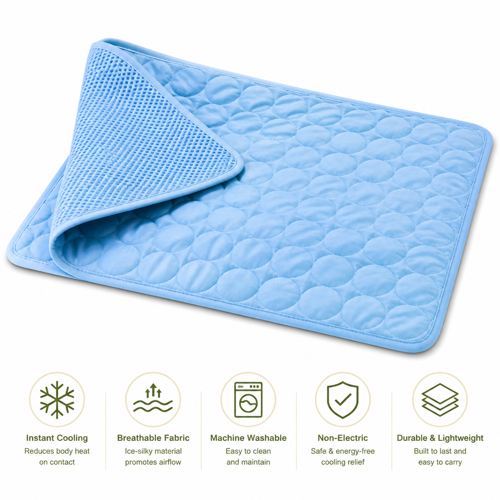 DogBedHouse Ice-Silky Breathable & Non-Electric Dog Cooling Pad