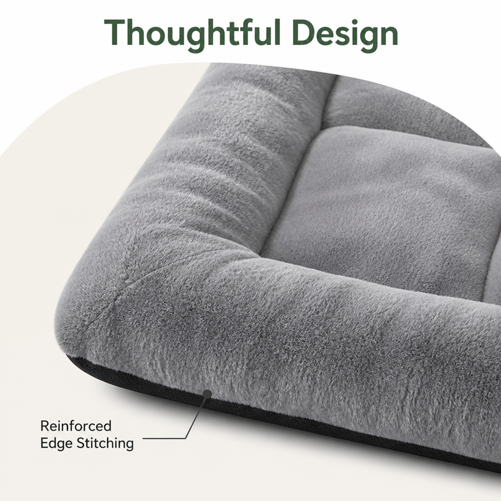DogBedHouse Plush Flannel & Non-Slip Dog Mat (Machine Washable)