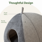 DogBedHouse Enclosed Triangular Plush Cat Bed