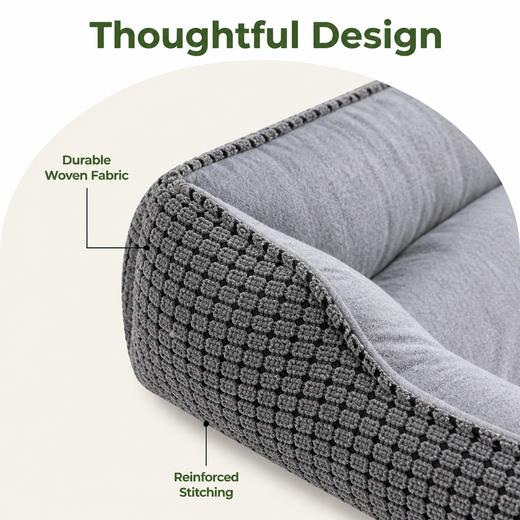 DogBedHouse Flannel & Machine Washable Non-Slip Dog Bed
