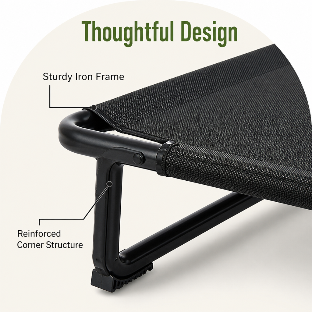 DogBedHouse Elevated Iron Frame & Breathable Dog Bed (No Filler)