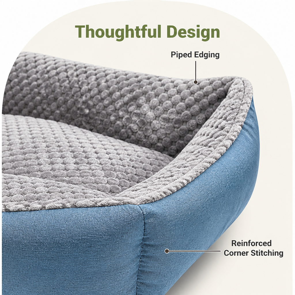 DogBedHouse Extra-Thick Plush & High Backrest Dog Sofa Bed (Removable Cover)